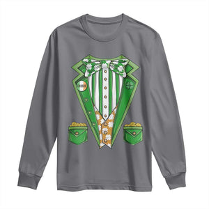 Funny St Patricks Day Long Sleeve Shirt Leprechaun Costume for Boys Kids Men TS02 Charcoal Print Your Wear