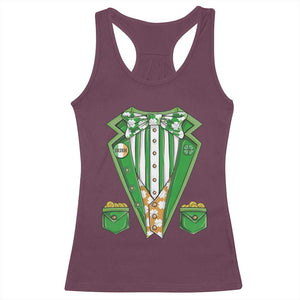 Funny St Patricks Day Racerback Tank Top Leprechaun Costume for Boys Kids Men TS02 Maroon Print Your Wear