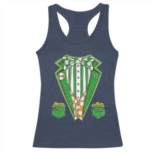 Funny St Patricks Day Racerback Tank Top Leprechaun Costume for Boys Kids Men TS02 Navy Print Your Wear