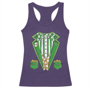 Funny St Patricks Day Racerback Tank Top Leprechaun Costume for Boys Kids Men TS02 Purple Print Your Wear
