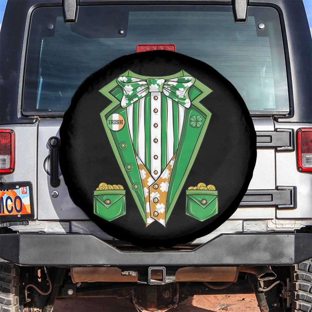 Funny St Patricks Day Spare Tire Cover Leprechaun Costume for Boys Kids Men TS02 No hole Black Print Your Wear