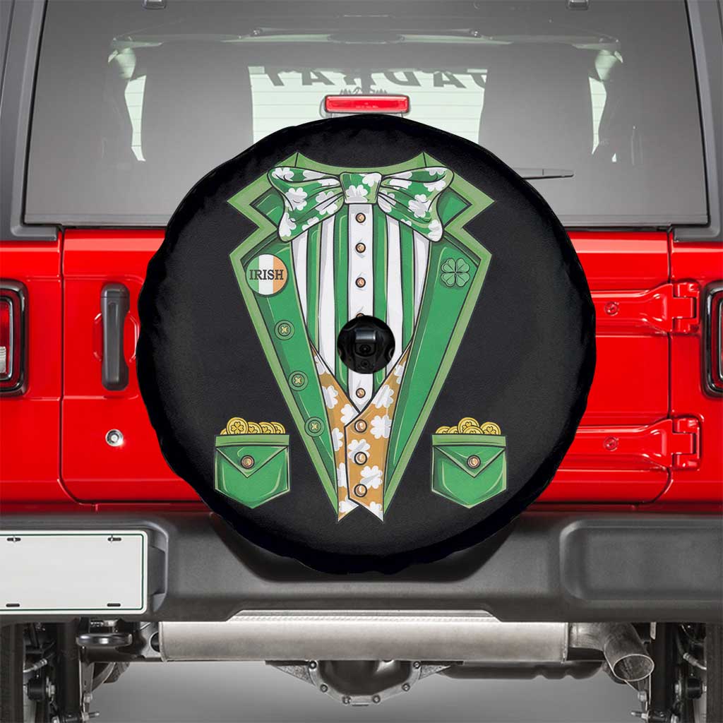 Funny St Patricks Day Spare Tire Cover Leprechaun Costume for Boys Kids Men TS02 Black Print Your Wear