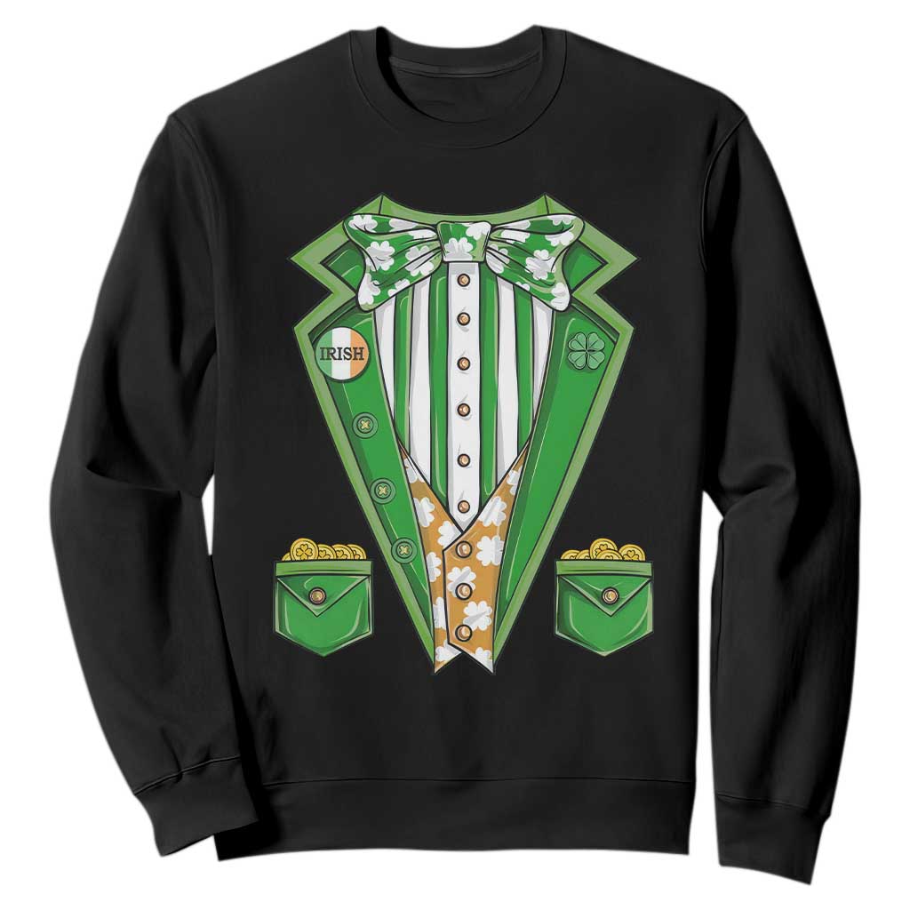 Funny St. Patricks Day Sweatshirt Leprechaun Costume for Boys Kids Men TS02 Black Printyourwear