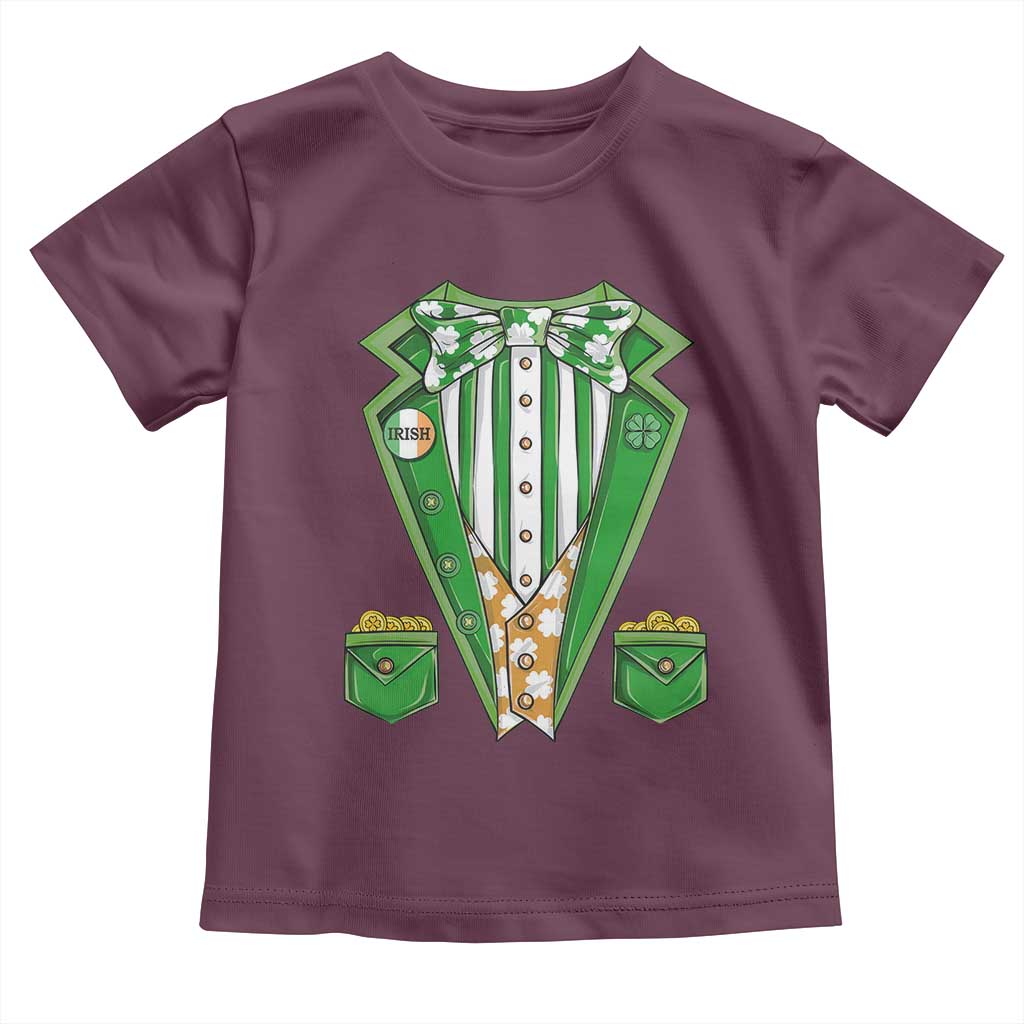 Funny St Patricks Day Toddler T Shirt Leprechaun Costume for Boys Kids Men TS02 Maroon Print Your Wear