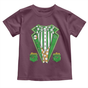 Funny St Patricks Day Toddler T Shirt Leprechaun Costume for Boys Kids Men TS02 Maroon Print Your Wear