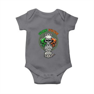 Irish Pride Skull Baby Onesie Celtic Cross Ireland Flag St. Patricks Day TS02 Charcoal Print Your Wear
