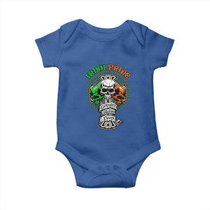 Irish Pride Skull Baby Onesie Celtic Cross Ireland Flag St. Patricks Day TS02 Royal Blue Print Your Wear