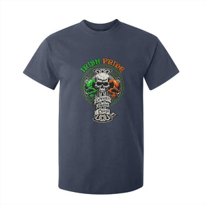 Irish Pride Skull T Shirt For Kid Celtic Cross Ireland Flag St. Patricks Day TS02 Navy Print Your Wear