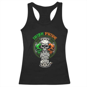 Irish Pride Skull Racerback Tank Top Celtic Cross Ireland Flag St. Patricks Day TS02 Black Print Your Wear