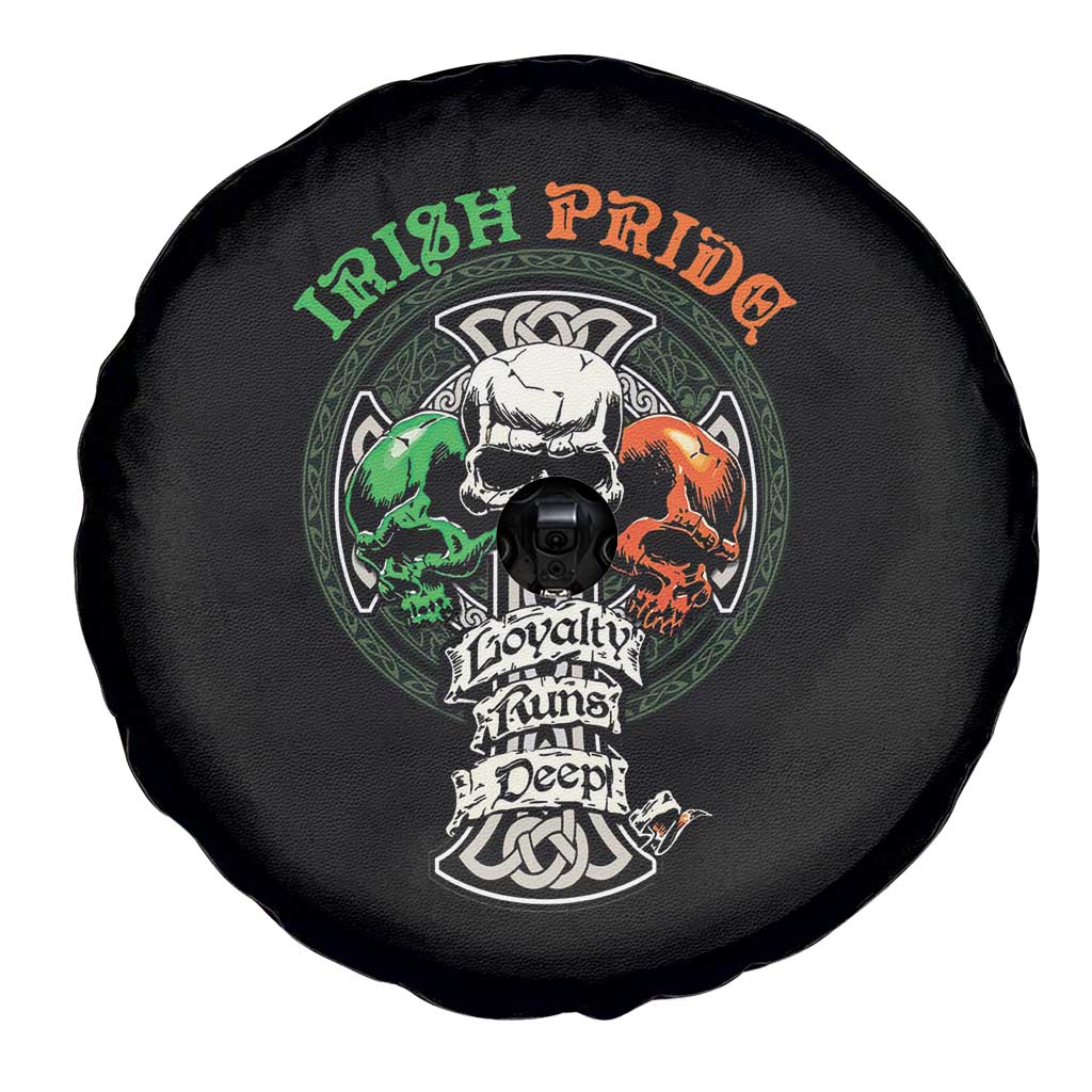 Irish Pride Skull Spare Tire Cover Celtic Cross Ireland Flag St. Patricks Day TS02 Print Your Wear