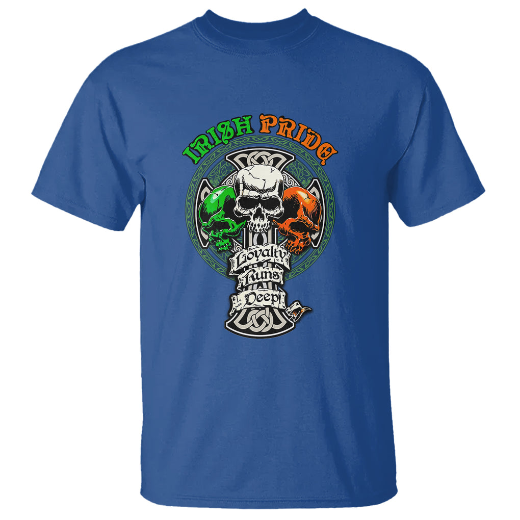 Irish Pride Skull T Shirt Celtic Cross Ireland Flag St. Patricks Day TS02 Royal Blue Printyourwear