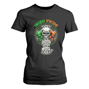 Irish Pride Skull T Shirt For Women Celtic Cross Ireland Flag St. Patricks Day TS02 Black Print Your Wear