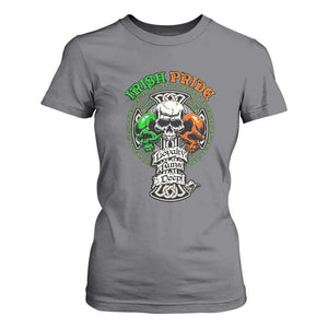 Irish Pride Skull T Shirt For Women Celtic Cross Ireland Flag St. Patricks Day TS02 Charcoal Print Your Wear