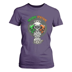 Irish Pride Skull T Shirt For Women Celtic Cross Ireland Flag St. Patricks Day TS02 Purple Print Your Wear