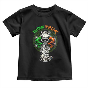Irish Pride Skull Toddler T Shirt Celtic Cross Ireland Flag St. Patricks Day TS02 Black Print Your Wear