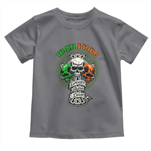 Irish Pride Skull Toddler T Shirt Celtic Cross Ireland Flag St. Patricks Day TS02 Charcoal Print Your Wear