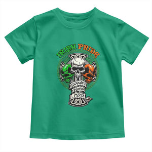 Irish Pride Skull Toddler T Shirt Celtic Cross Ireland Flag St. Patricks Day TS02 Irish Green Print Your Wear