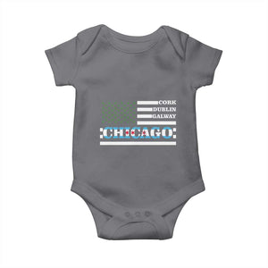 Chicago St Patricks Day Baby Onesie Cork Dublin Galway South Side Irish Flag TS02 Charcoal Print Your Wear