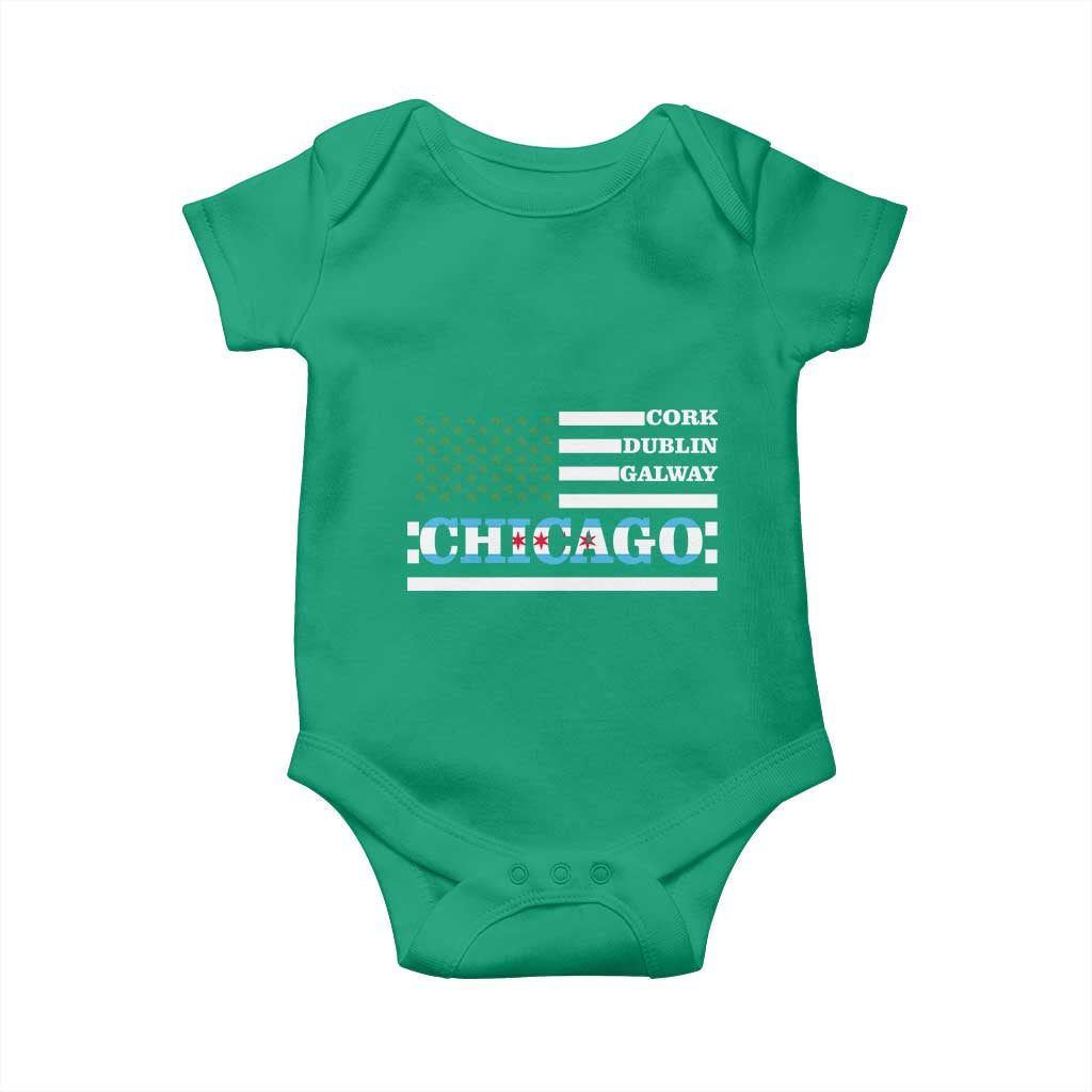 Chicago St Patricks Day Baby Onesie Cork Dublin Galway South Side Irish Flag TS02 Irish Green Print Your Wear