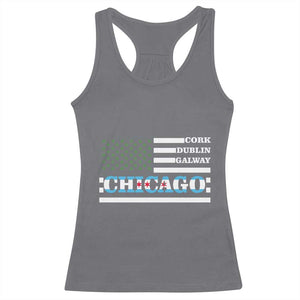 Chicago St Patricks Day Racerback Tank Top Cork Dublin Galway South Side Irish Flag TS02 Charcoal Print Your Wear