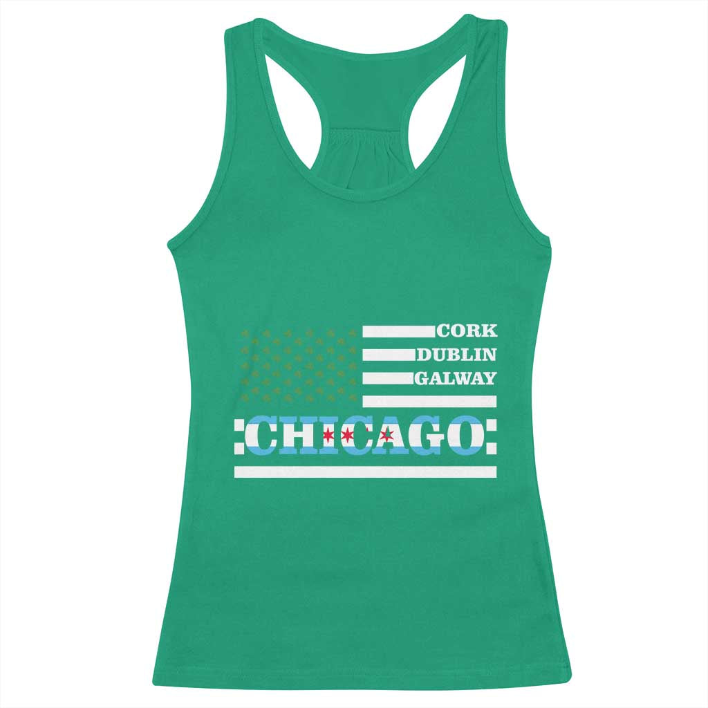 Chicago St Patricks Day Racerback Tank Top Cork Dublin Galway South Side Irish Flag TS02 Irish Green Print Your Wear