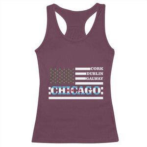 Chicago St Patricks Day Racerback Tank Top Cork Dublin Galway South Side Irish Flag TS02 Maroon Print Your Wear