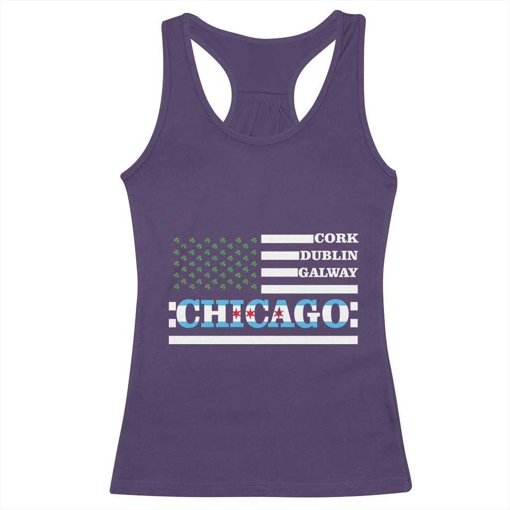 Chicago St Patricks Day Racerback Tank Top Cork Dublin Galway South Side Irish Flag TS02 Purple Print Your Wear