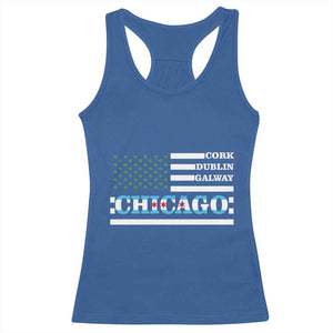 Chicago St Patricks Day Racerback Tank Top Cork Dublin Galway South Side Irish Flag TS02 Royal Blue Print Your Wear