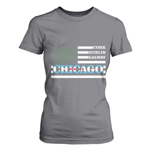 Chicago St Patricks Day T Shirt For Women Cork Dublin Galway South Side Irish Flag TS02 Charcoal Print Your Wear