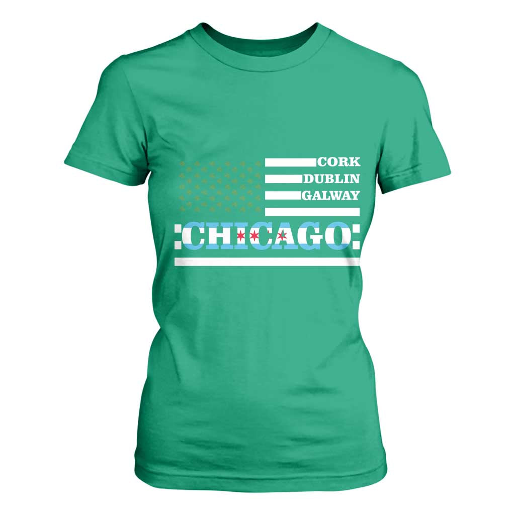 Chicago St Patricks Day T Shirt For Women Cork Dublin Galway South Side Irish Flag TS02 Irish Green Print Your Wear