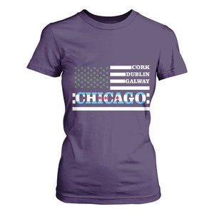 Chicago St Patricks Day T Shirt For Women Cork Dublin Galway South Side Irish Flag TS02 Purple Print Your Wear