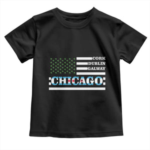 Chicago St Patricks Day Toddler T Shirt Cork Dublin Galway South Side Irish Flag TS02 Black Print Your Wear