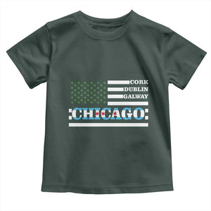 Chicago St Patricks Day Toddler T Shirt Cork Dublin Galway South Side Irish Flag TS02 Dark Forest Green Print Your Wear