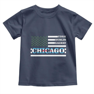 Chicago St Patricks Day Toddler T Shirt Cork Dublin Galway South Side Irish Flag TS02 Navy Print Your Wear