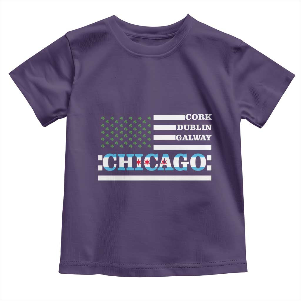 Chicago St Patricks Day Toddler T Shirt Cork Dublin Galway South Side Irish Flag TS02 Purple Print Your Wear