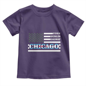 Chicago St Patricks Day Toddler T Shirt Cork Dublin Galway South Side Irish Flag TS02 Purple Print Your Wear