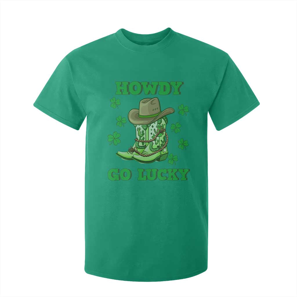 Funny St Patricks Cowboy T Shirt For Kid Howdy Go Lucky Boots Retro Irish Western TS02 Irish Green Print Your Wear