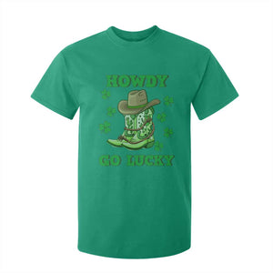 Funny St Patricks Cowboy T Shirt For Kid Howdy Go Lucky Boots Retro Irish Western TS02 Irish Green Print Your Wear