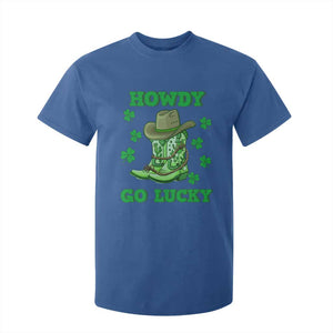 Funny St Patricks Cowboy T Shirt For Kid Howdy Go Lucky Boots Retro Irish Western TS02 Royal Blue Print Your Wear