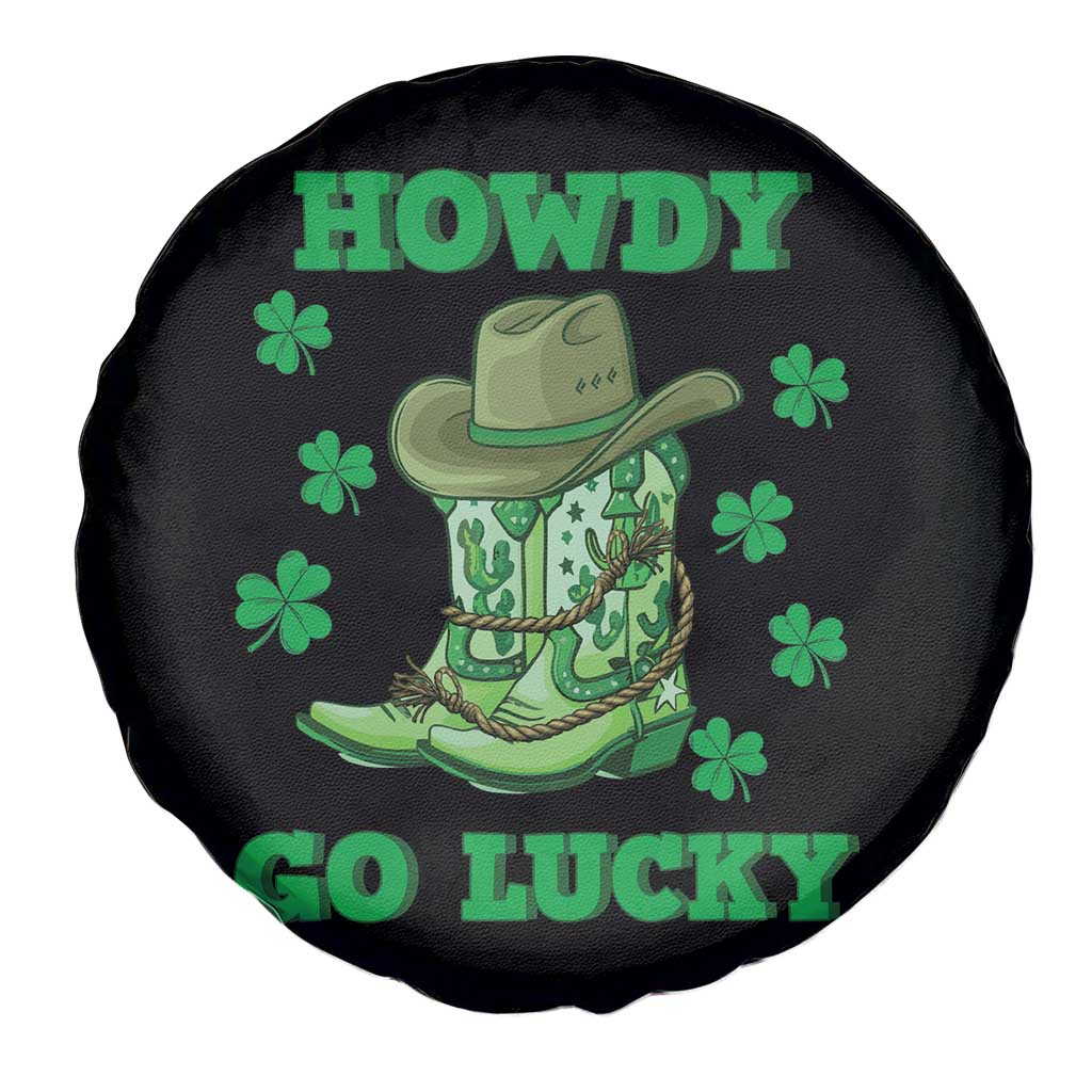 Funny St Patricks Cowboy Spare Tire Cover Howdy Go Lucky Boots Retro Irish Western TS02 Print Your Wear