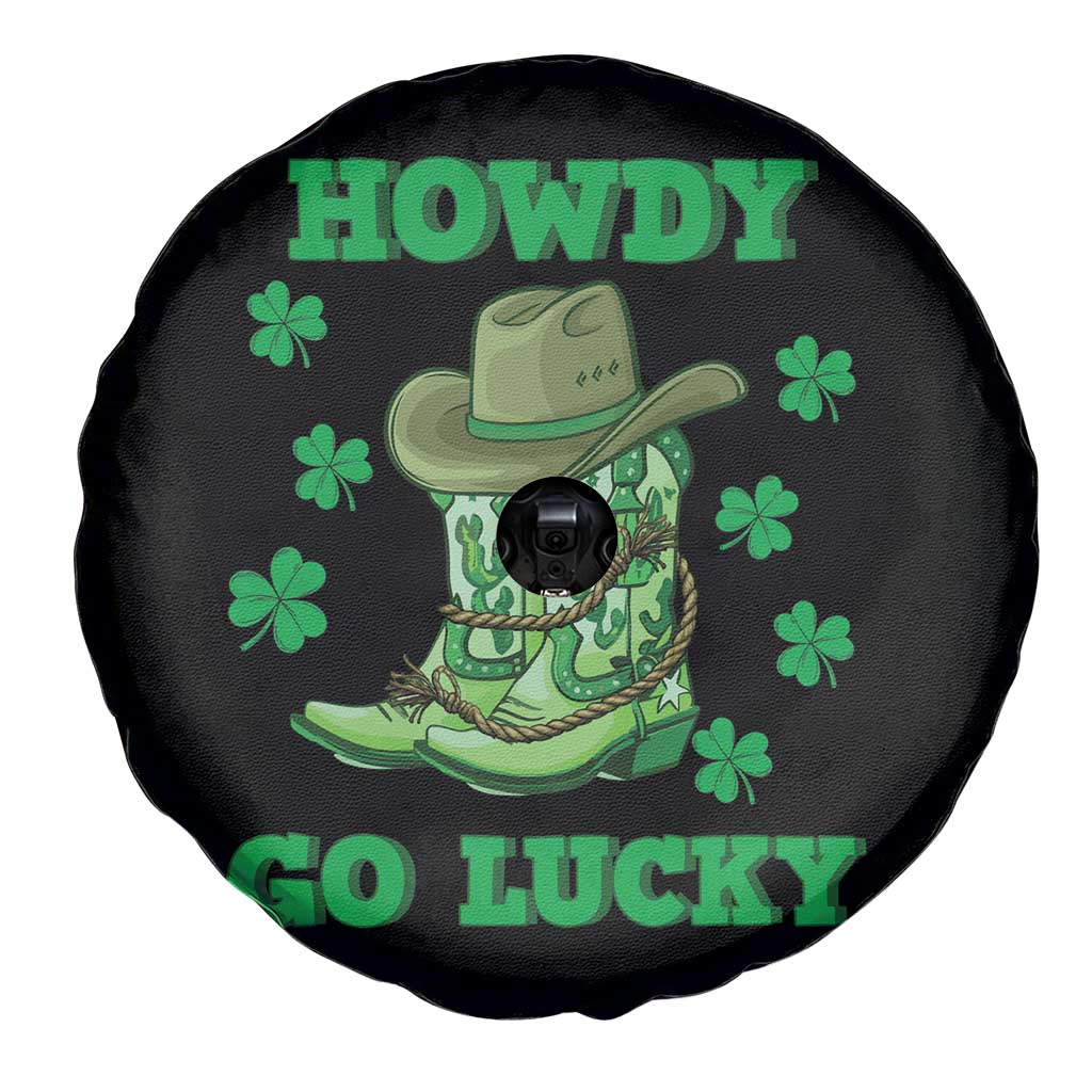 Funny St Patricks Cowboy Spare Tire Cover Howdy Go Lucky Boots Retro Irish Western TS02 Print Your Wear