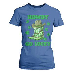 Funny St Patricks Cowboy T Shirt For Women Howdy Go Lucky Boots Retro Irish Western TS02 Royal Blue Print Your Wear