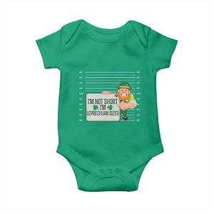 Funny St Patricks Day Baby Onesie I'm Not Short I'm Leprechaun Sized Mugshot TS02 Irish Green Print Your Wear