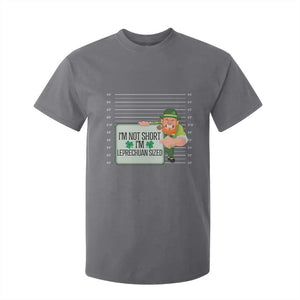 Funny St Patricks Day T Shirt For Kid I'm Not Short I'm Leprechaun Sized Mugshot TS02 Charcoal Print Your Wear
