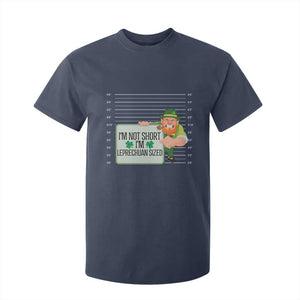 Funny St Patricks Day T Shirt For Kid I'm Not Short I'm Leprechaun Sized Mugshot TS02 Navy Print Your Wear