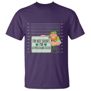 Funny St. Patricks Day T Shirt I'm Not Short I'm Leprechaun Sized Mugshot TS02 Purple Printyourwear