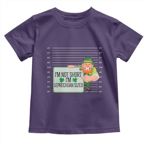 Funny St Patricks Day Toddler T Shirt I'm Not Short I'm Leprechaun Sized Mugshot TS02 Purple Print Your Wear
