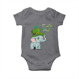 Cute Elephant St Patricks Day Baby Onesie for Boys Girls TS02 Charcoal Print Your Wear