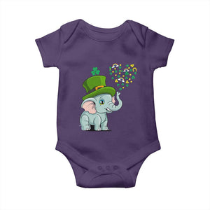 Cute Elephant St Patricks Day Baby Onesie for Boys Girls TS02 Purple Print Your Wear