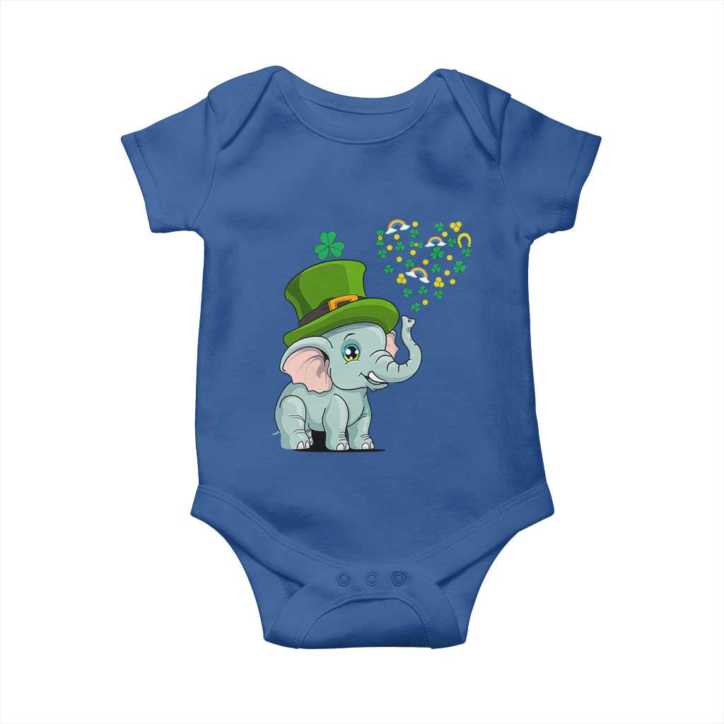 Cute Elephant St Patricks Day Baby Onesie for Boys Girls TS02 Royal Blue Print Your Wear